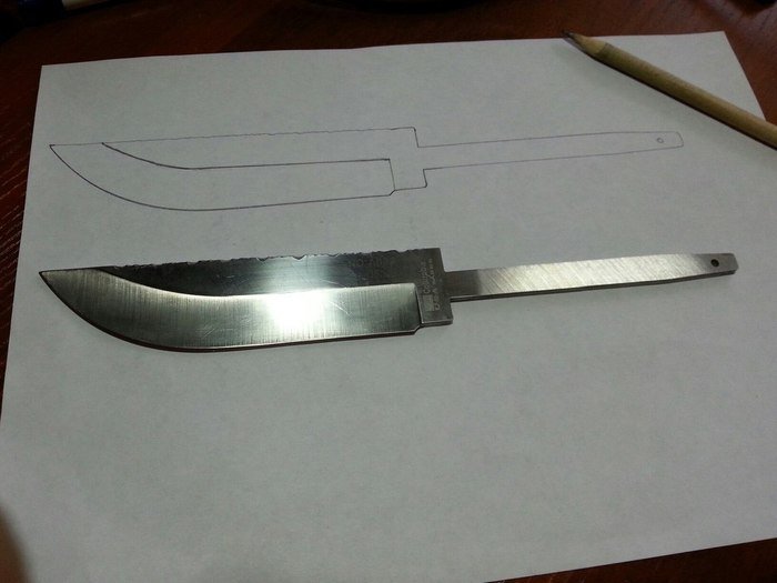 Чертеж клинка для ножа