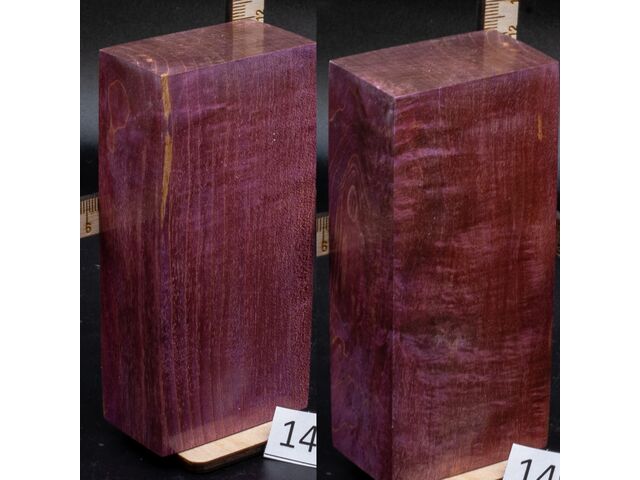 Брусок стабилизированной древесины клен прямослой с переливами. бардовый. (149), заготовка для творчества или рукояти ножа