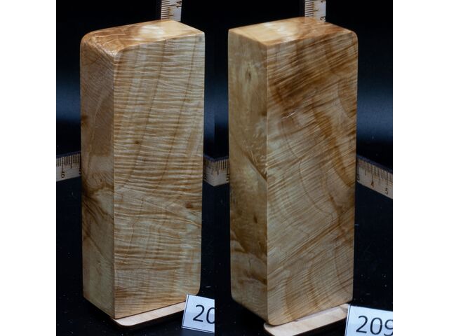 Брусок стабилизированной древесины стёганный кап ясеня, бесцветная стабилизация (209), заготовка для творчества или рукояти ножа