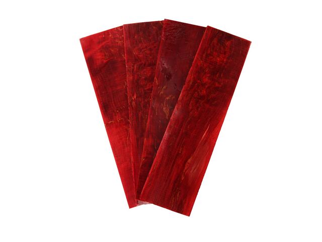 Карельская береза стаб., красная 170х40х5-6мм, 4шт. заготовки для творчества
