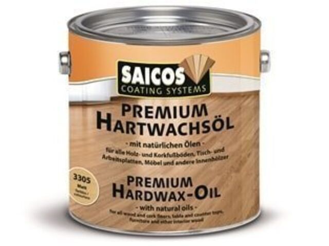 Масло с твёрдым воском "Saicos Hartwachsol Premium 3317" серебристо-серое прозрачное матовое 0.125л