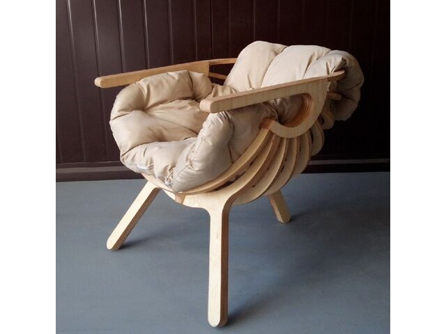 Кресло-ракушка с подушкой, разм. 75х68х70см