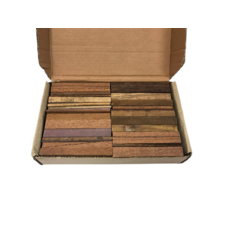 Коробка 270х165х50 уцененных разноразмерных плашек из экзотических пород