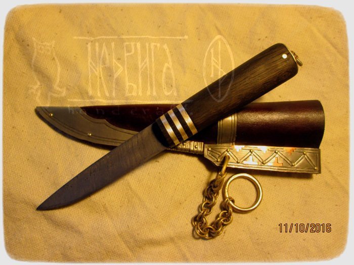Пример рукояти ножа из мореного дуба