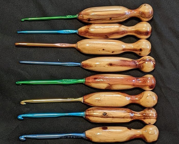 крючки для вязания с ручками из древесины цедера
