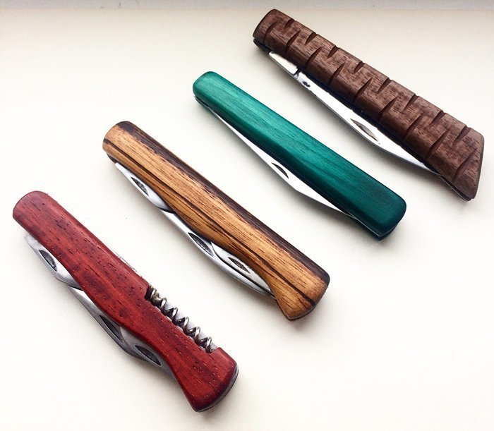 складные ножи с деревянными рукоятями
