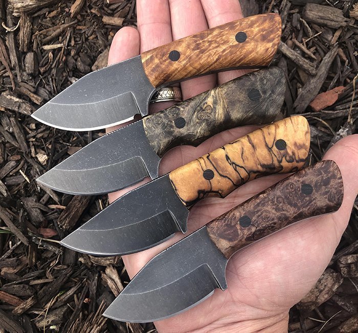 ножи с рукоятями из стабилизированного дерева