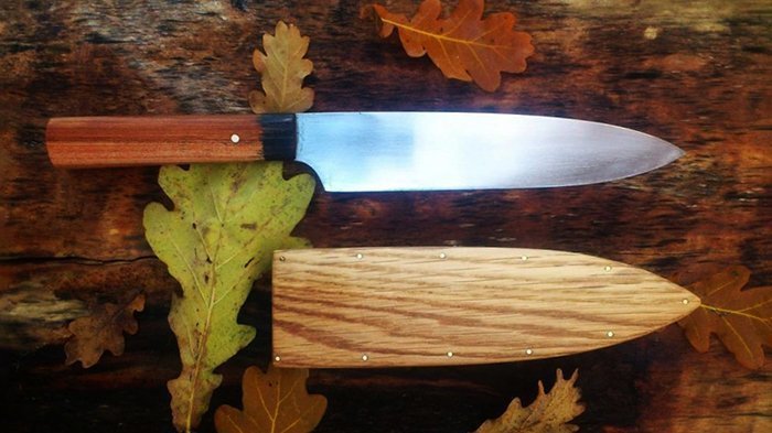 кухонный нож с клинком из стали у8
