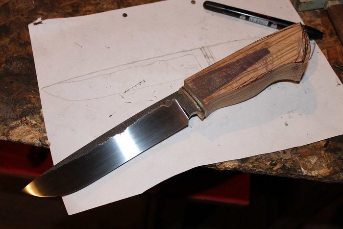 Придание формы рукояти ножа
