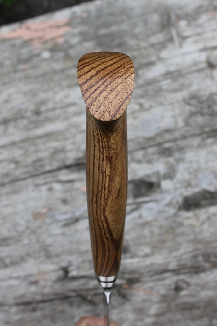 Рукоять ножа из древесины зебрано