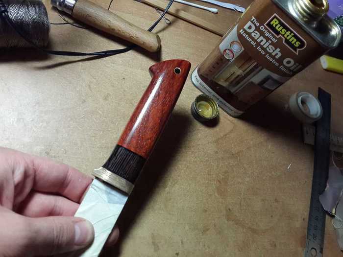 Покрытие рукояти ножа датским маслом
